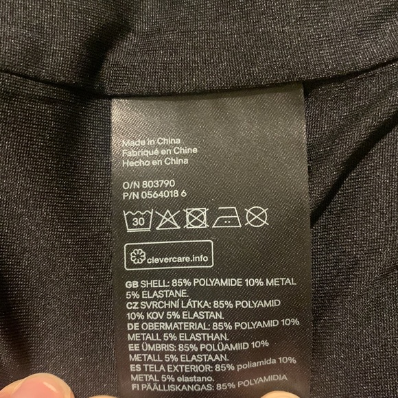 H&M woman’s black & metallic silver bomber jacket size 6 - Picture 4 of 5